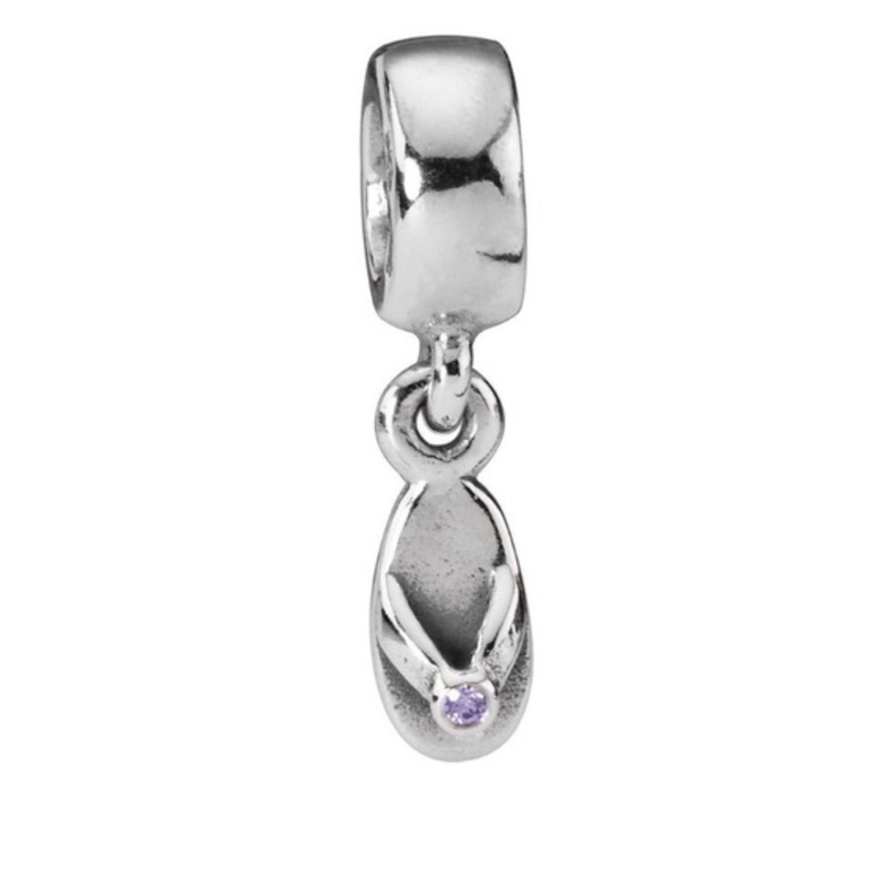 Pandora Silver and Purple Charm Bracelet